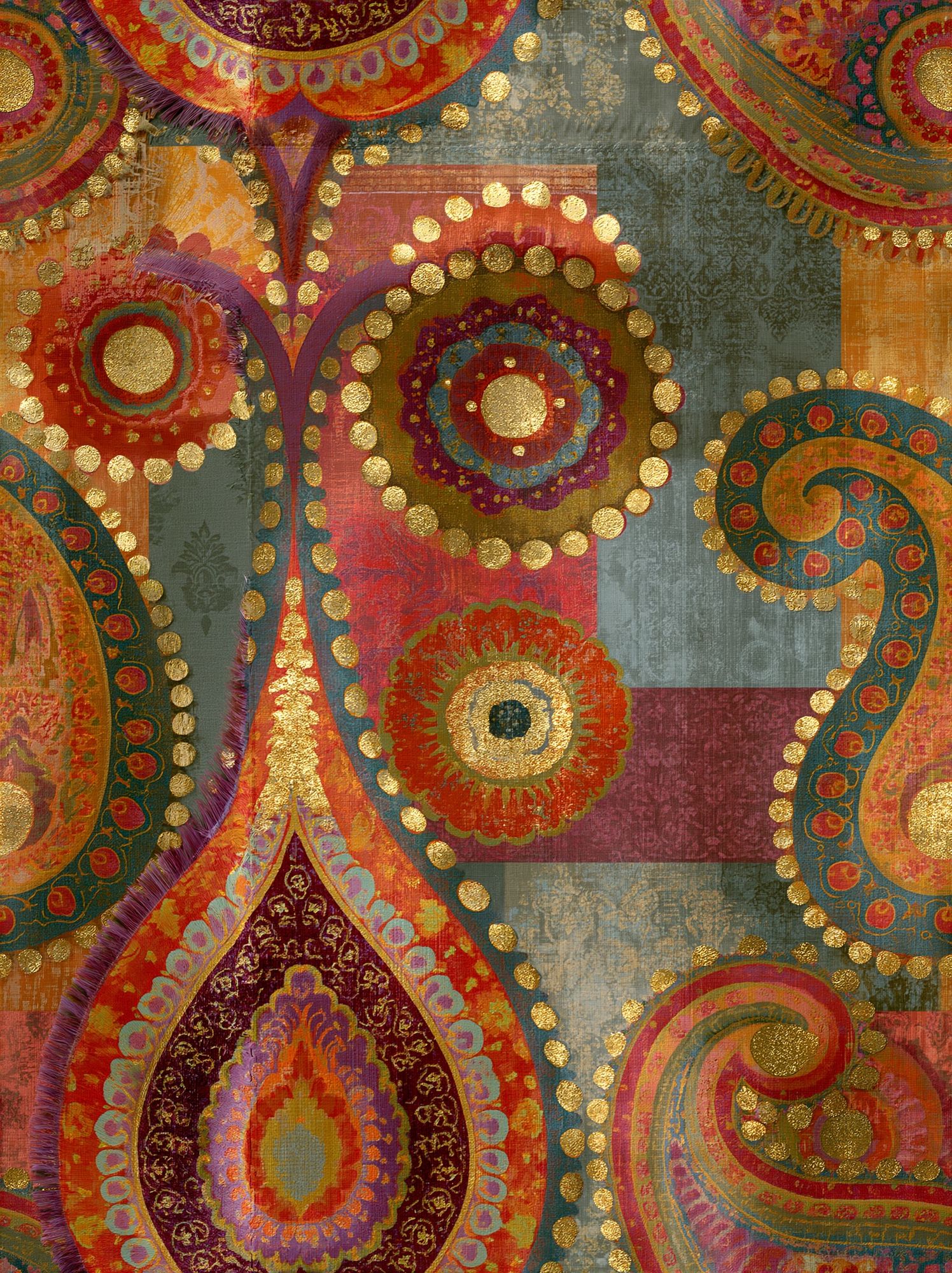 Ornate Paisley Mosaic Poster. poster detail