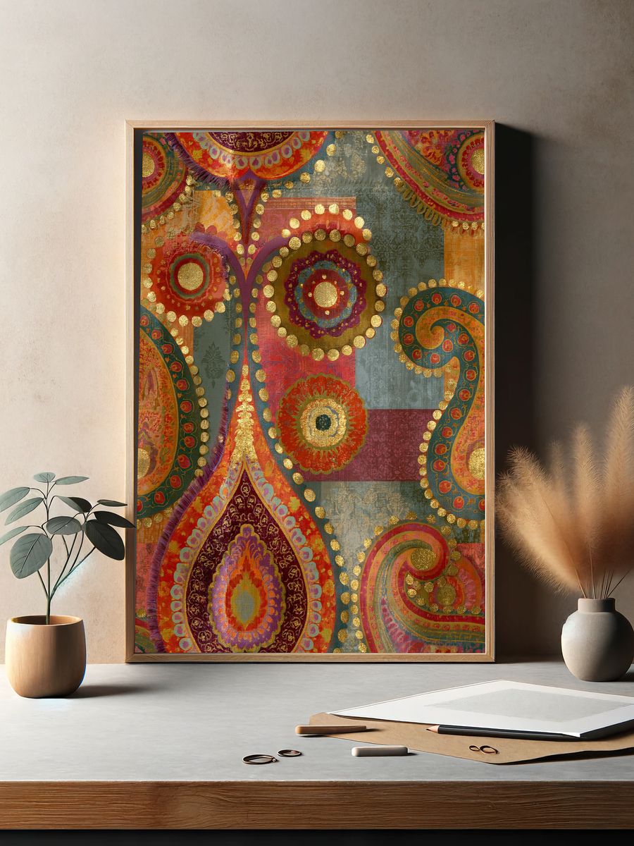 Ornate Paisley Mosaic Poster. — room view 2