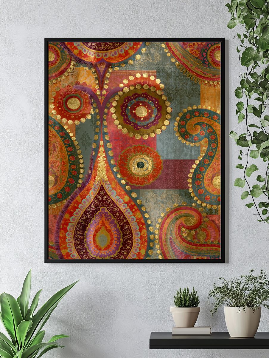Ornate Paisley Mosaic Poster. — room view 4