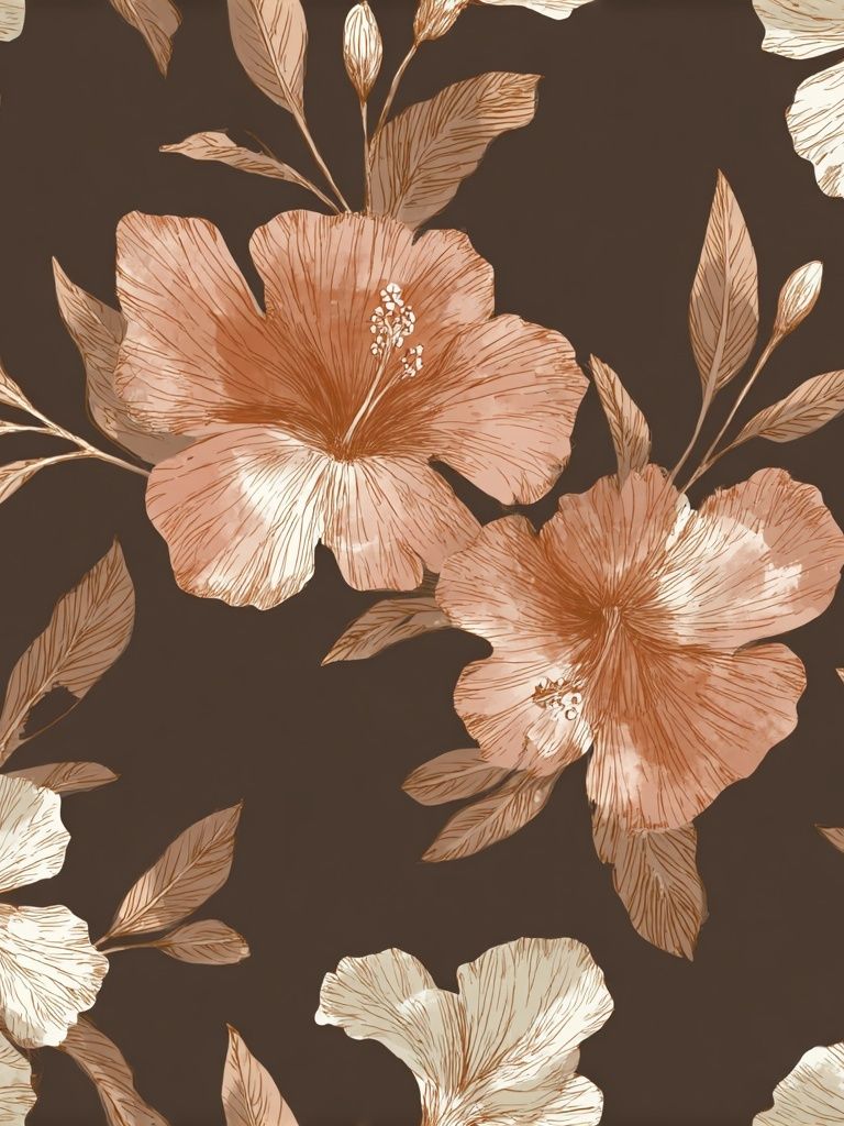 Tropical Hibiscus Floral Print. poster detail