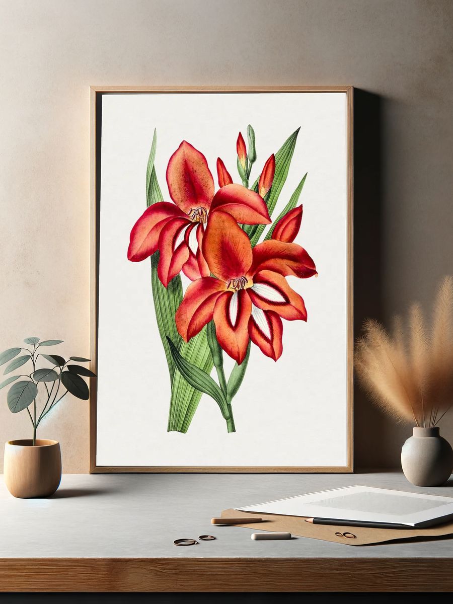 Vibrant Orchid Botanical Print. — room view 2