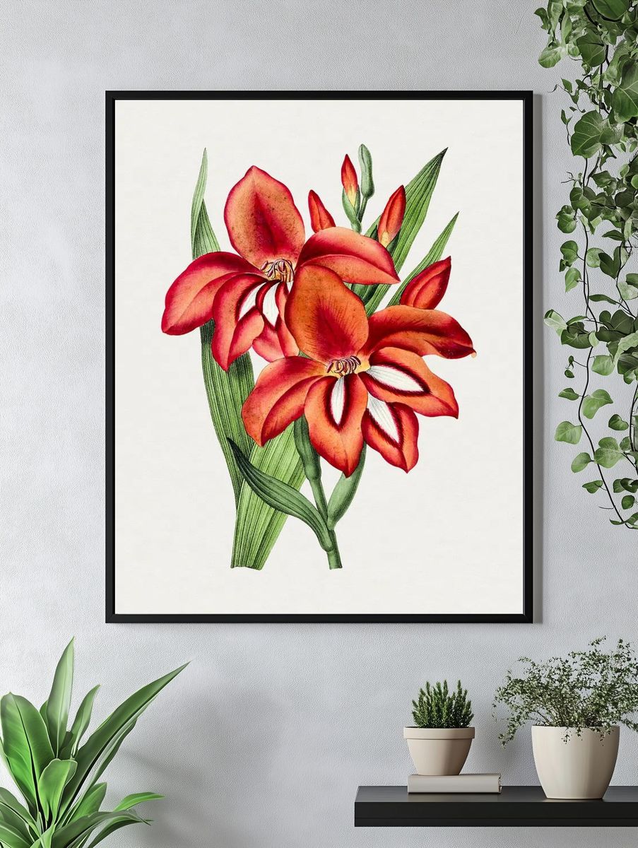 Vibrant Orchid Botanical Print. — room view 4