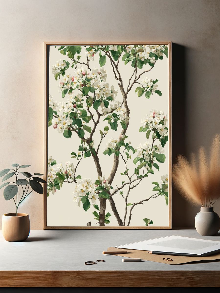 Apple Blossom Tree Botanical Print. — room view 2