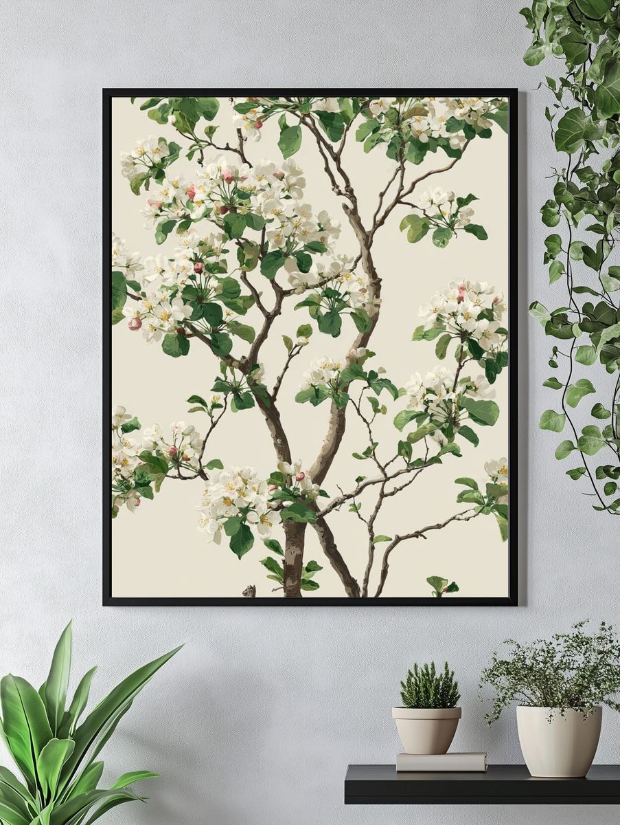 Apple Blossom Tree Botanical Print. — room view 4