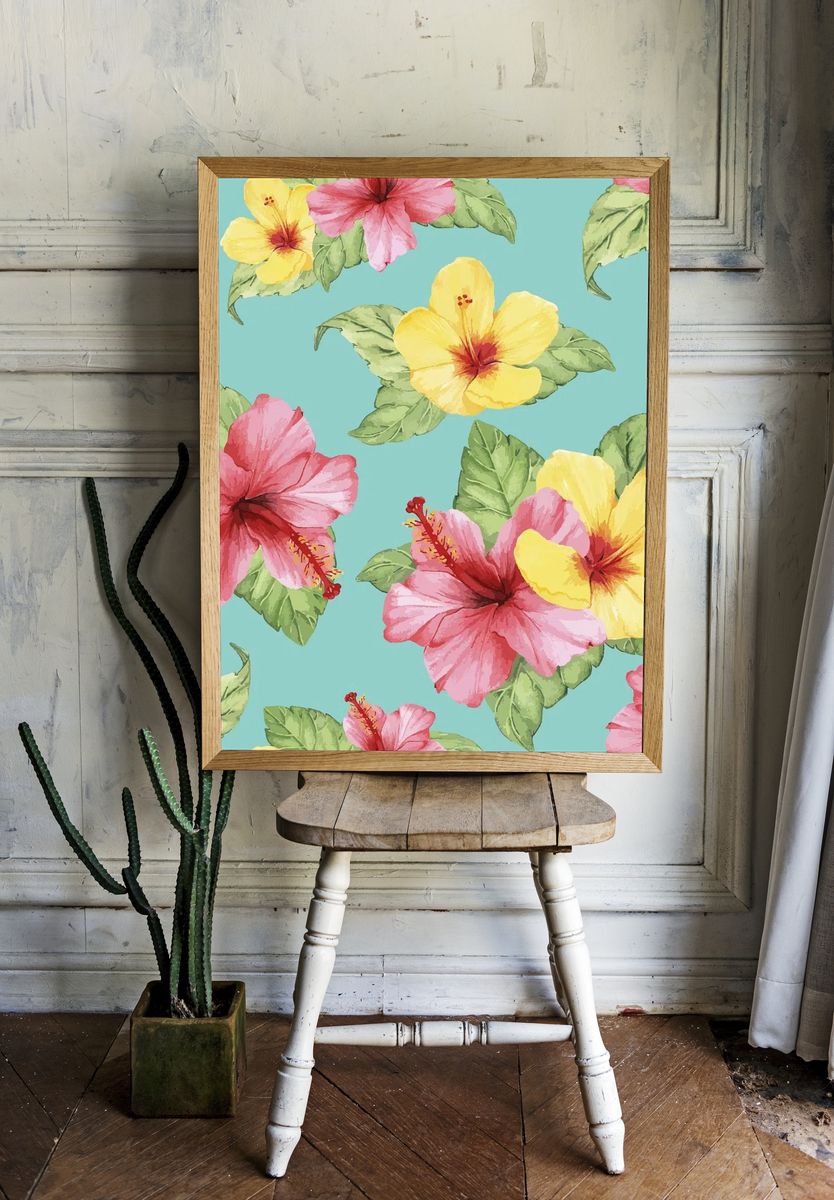 Crocheted Floral Bouquet Print. — room view 1