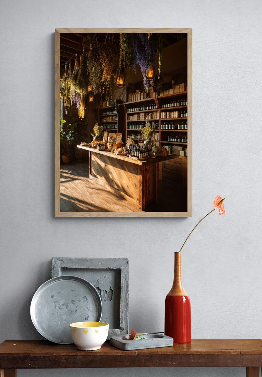 Botanical Apothecary Interior Print. — room view 3