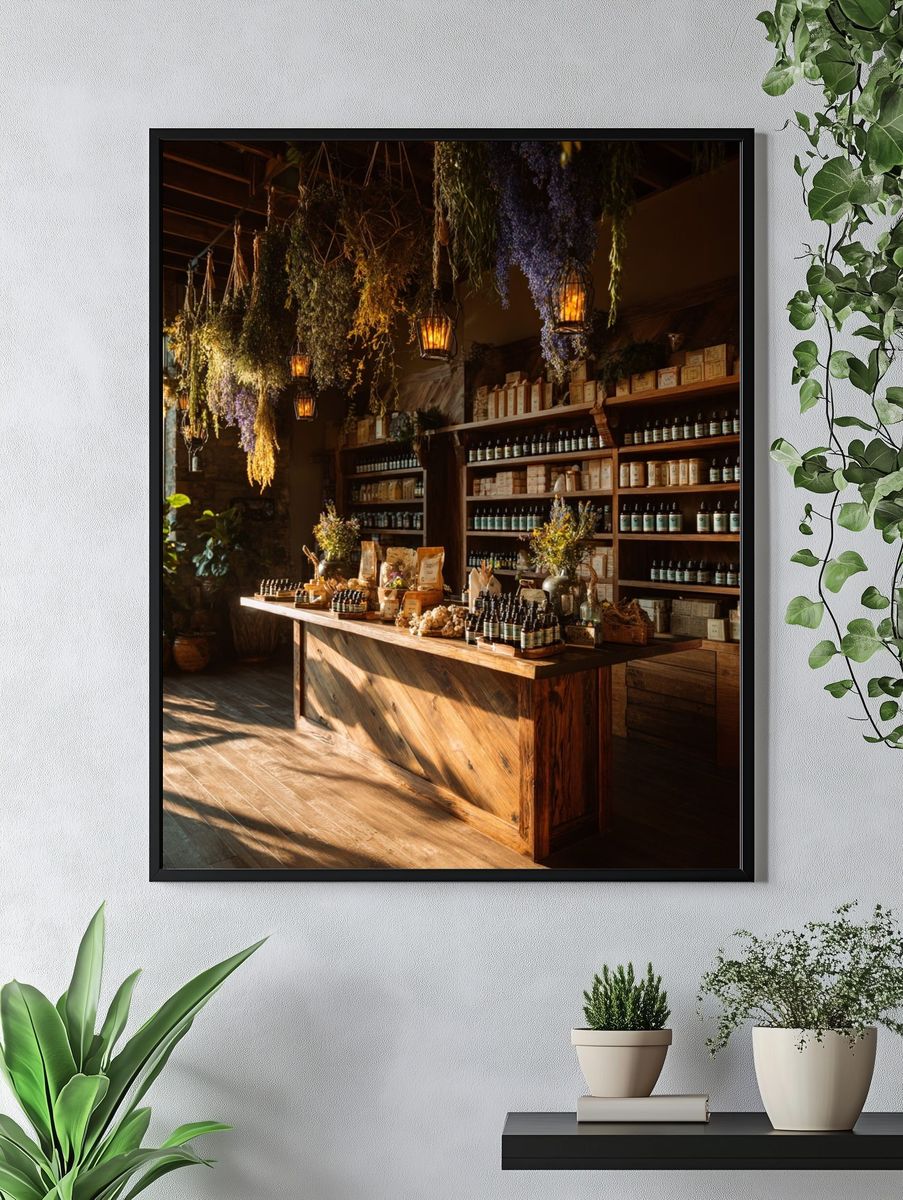 Botanical Apothecary Interior Print. — room view 4