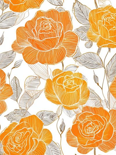 Orange Rose Floral Illustration Poster. poster
