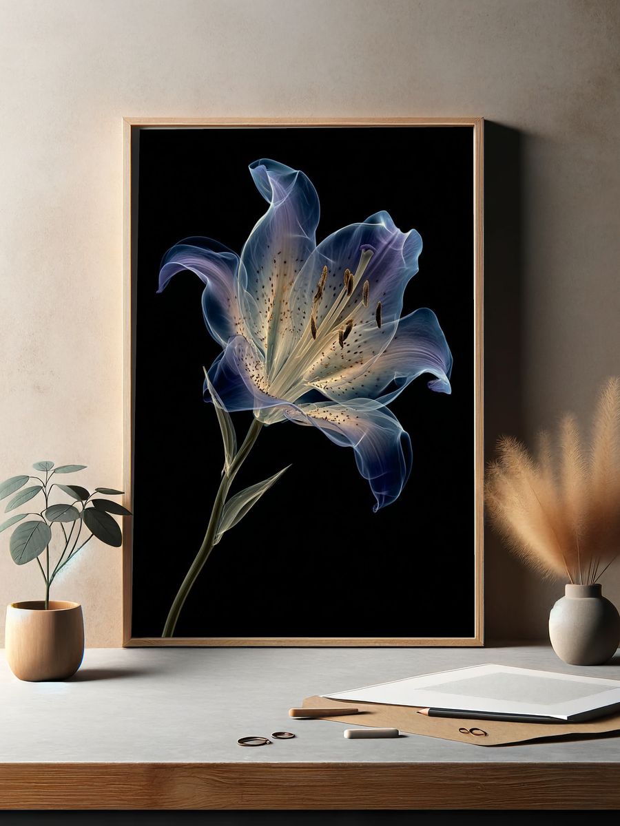 Translucent Lily Botanical Print. — room view 2