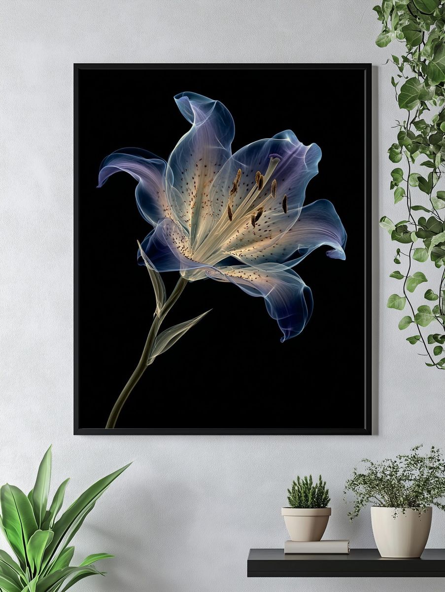 Translucent Lily Botanical Print. — room view 4