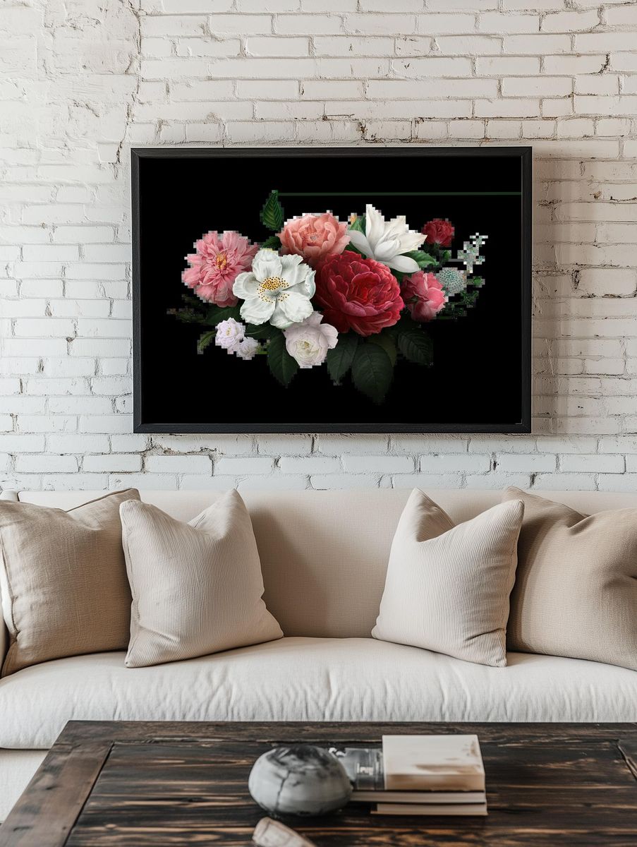 Beautiful hand drawn various roses. — room view 1