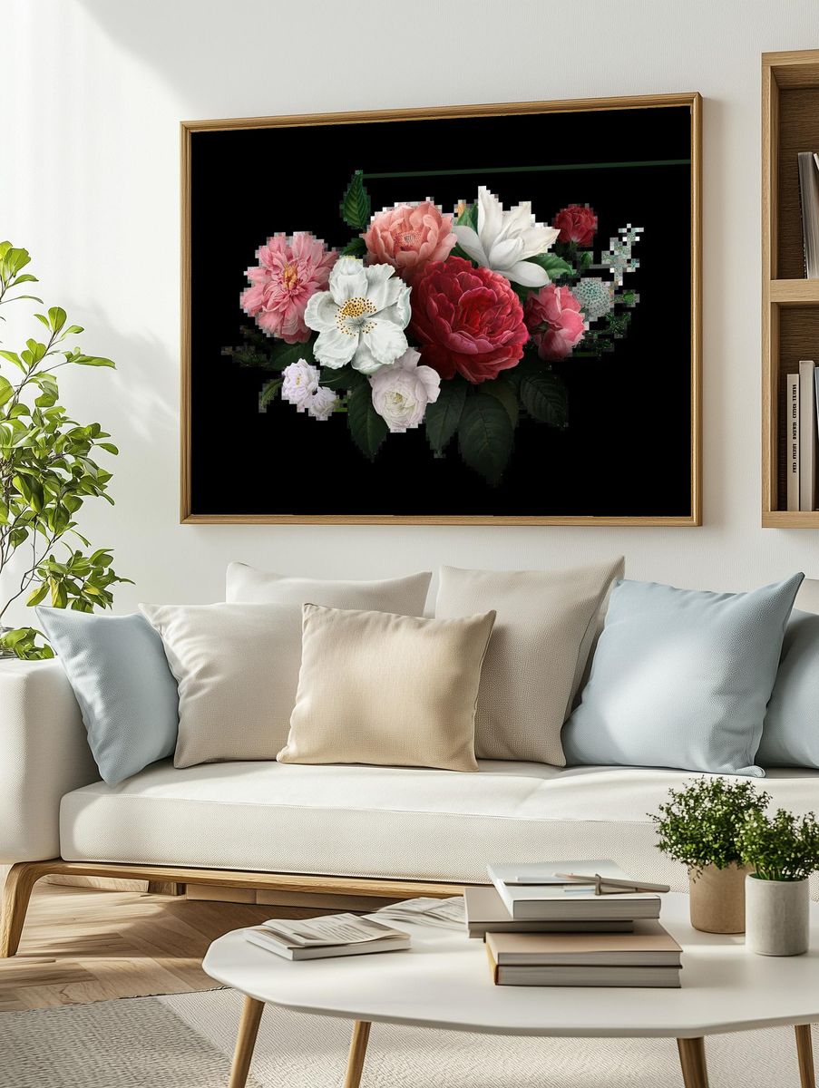 Beautiful hand drawn various roses. — room view 2