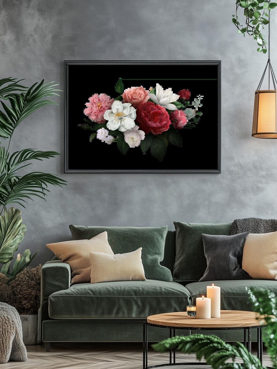 Beautiful hand drawn various roses. — room view 4