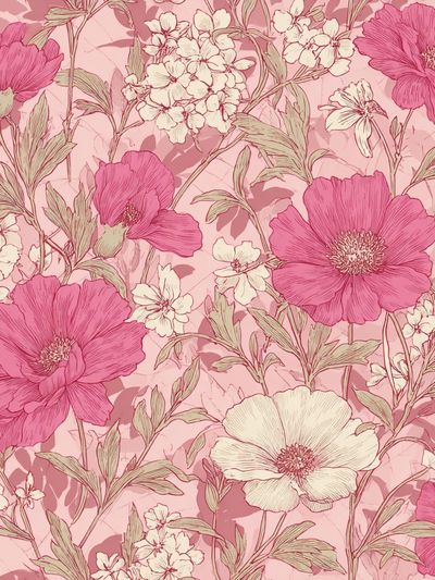 Pink Floral Pattern Poster. poster print