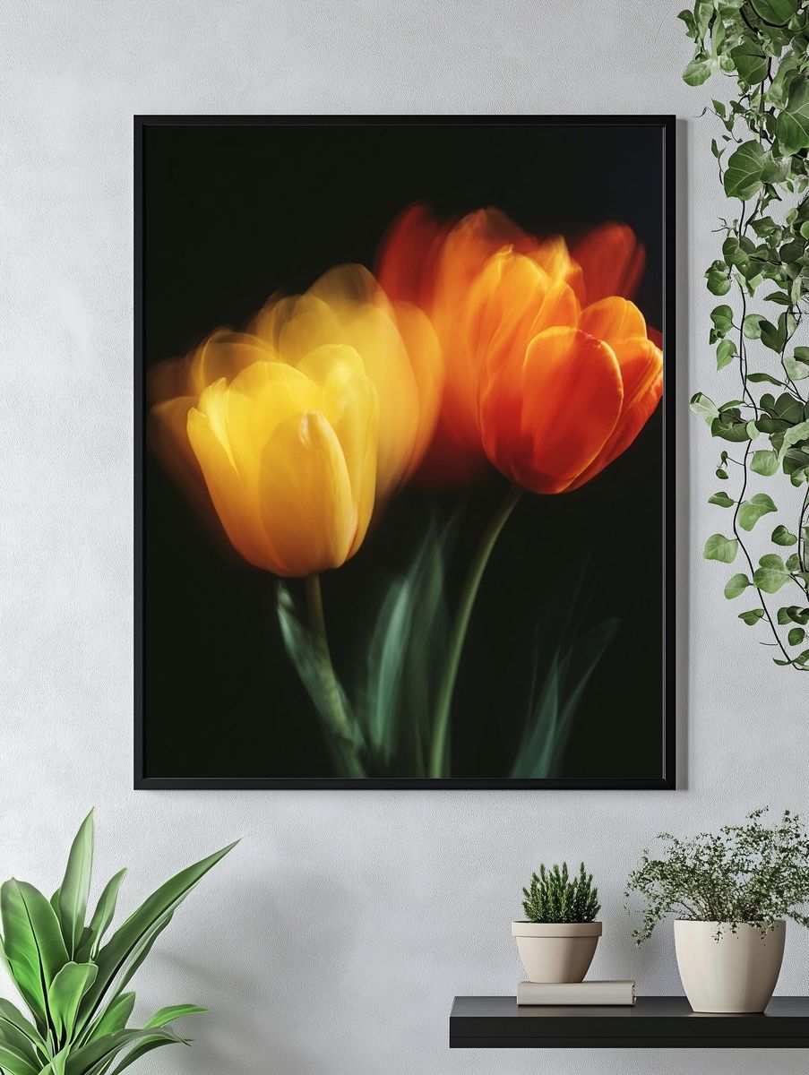 Blurred Tulips Botanical Print. — room view 4