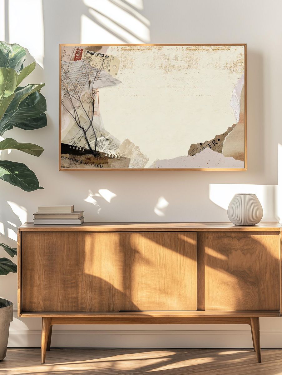 Autumn collage background, vintage border. — room view 3