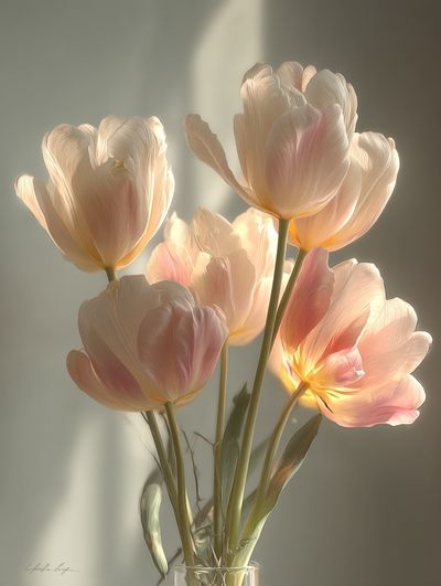 Soft Tulips in Sunlight Print. poster print