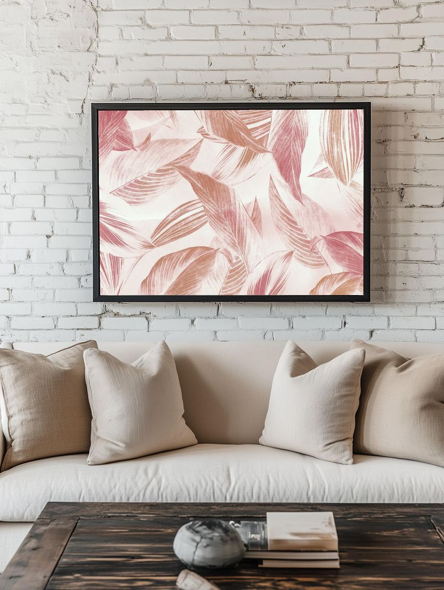 Abstract leaf patterned background design. — room view 1