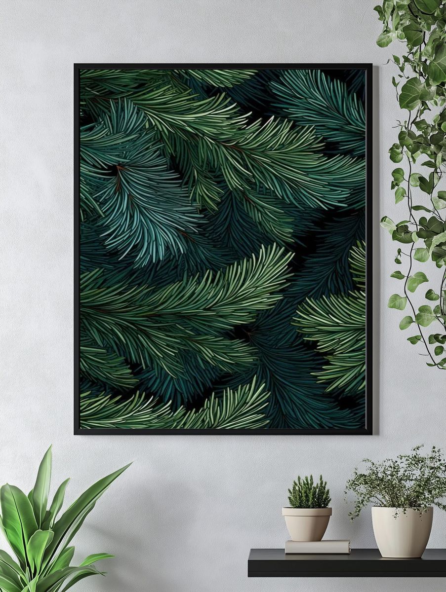 Pine Branches — Botanical Print. — room view 4