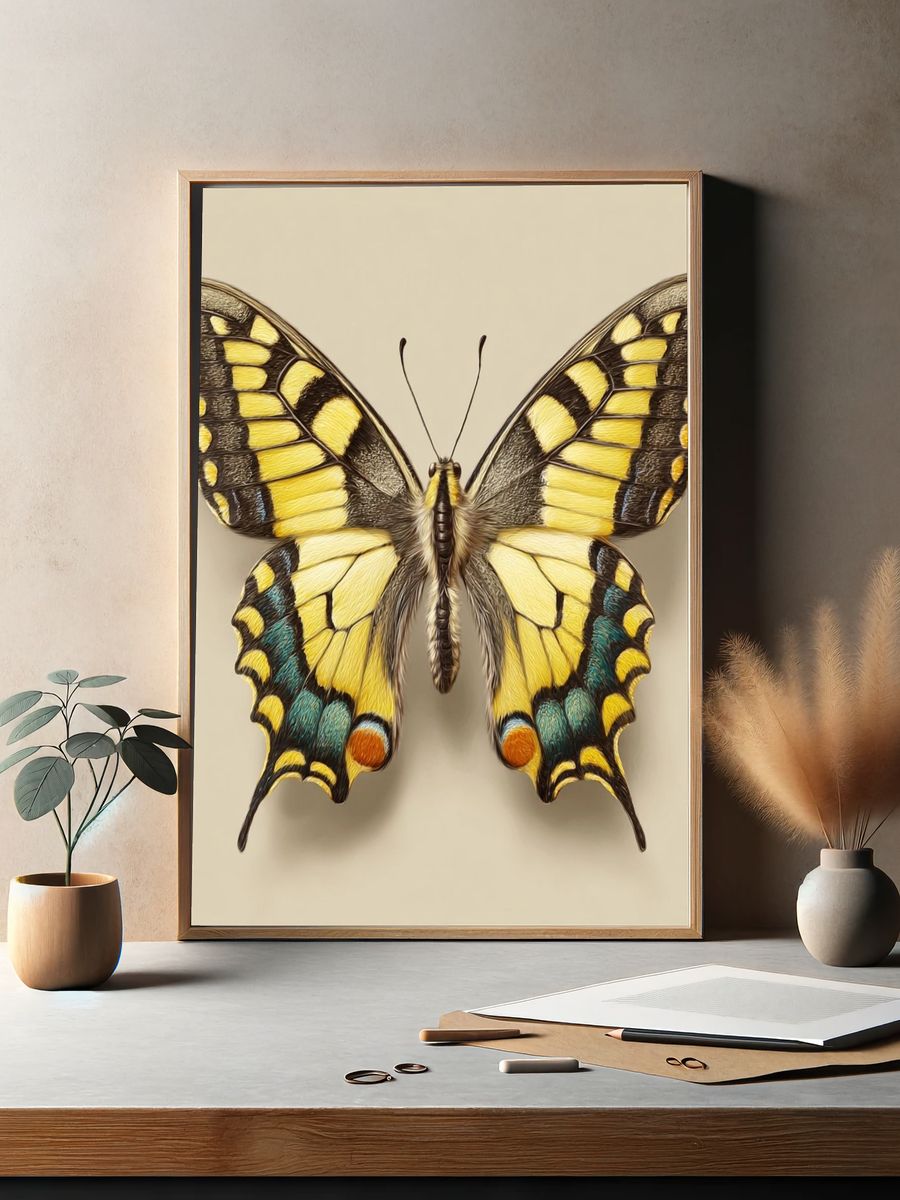 Swallowtail Butterfly Botanical Print. — room view 2