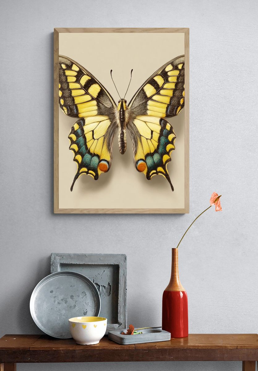 Swallowtail Butterfly Botanical Print. — room view 3