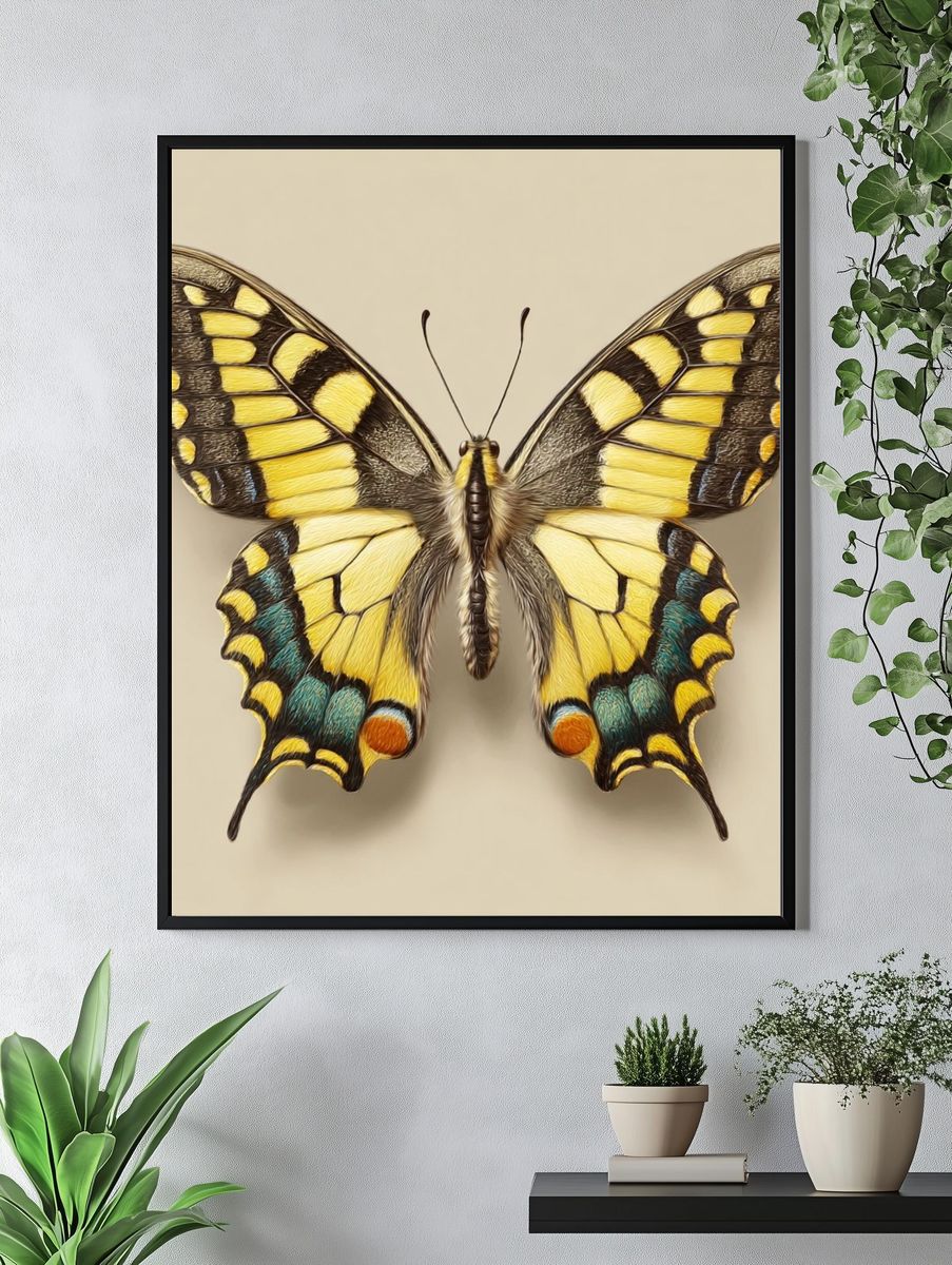 Swallowtail Butterfly Botanical Print. — room view 4