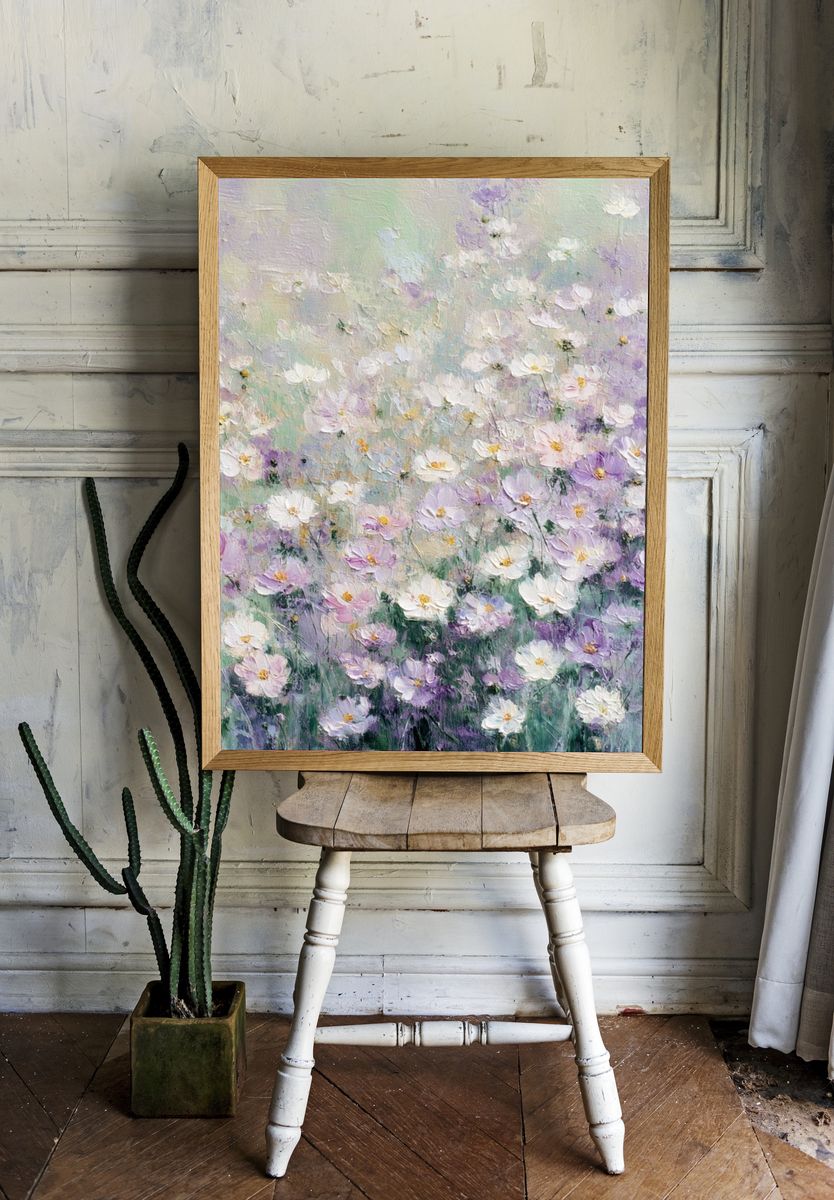 Pastel Wildflower Meadow Print. — room view 1