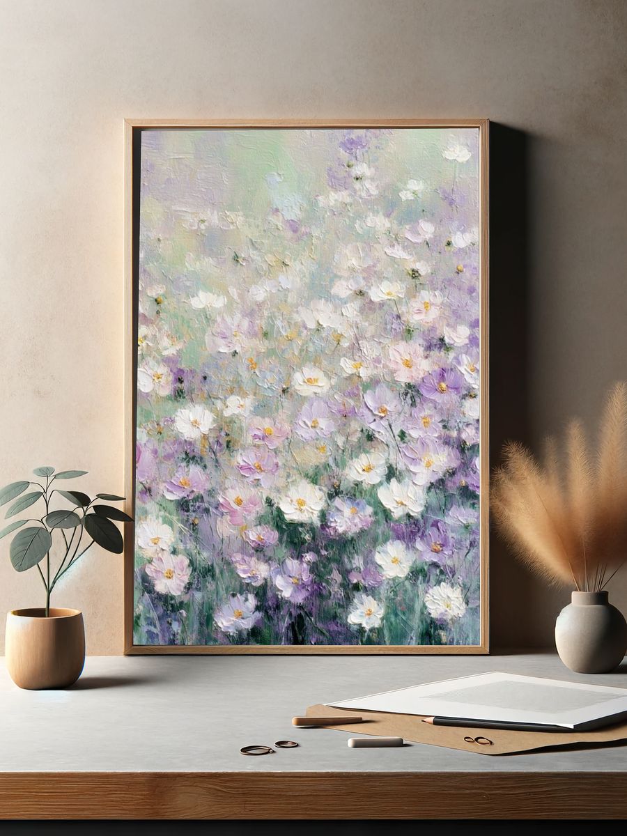 Pastel Wildflower Meadow Print. — room view 2