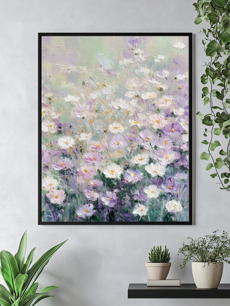 Pastel Wildflower Meadow Print. — room view 4