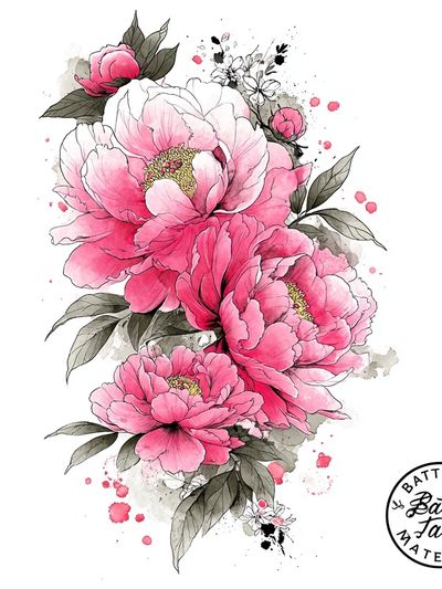 Pink Peony Watercolor Poster. poster