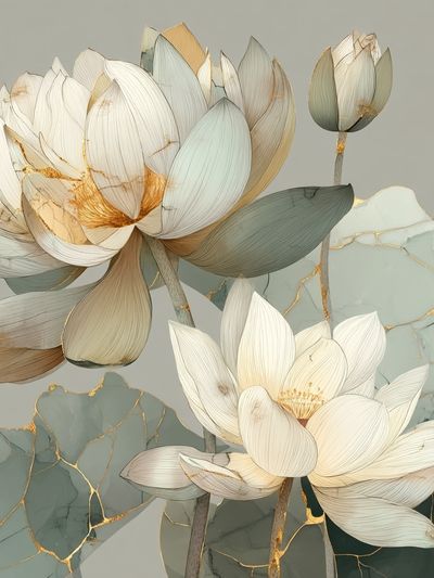 Lotus Bloom Botanical Print. poster print