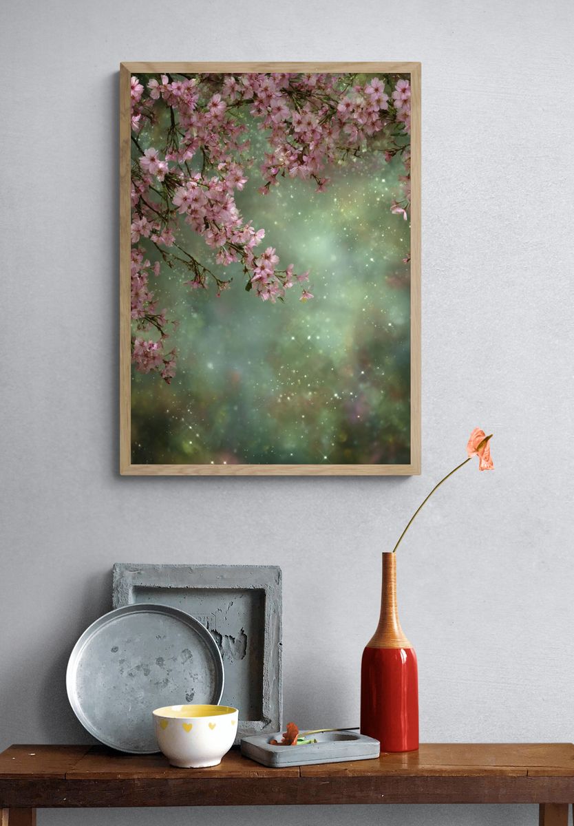 Cherry Blossom Dreamscape Print. — room view 3