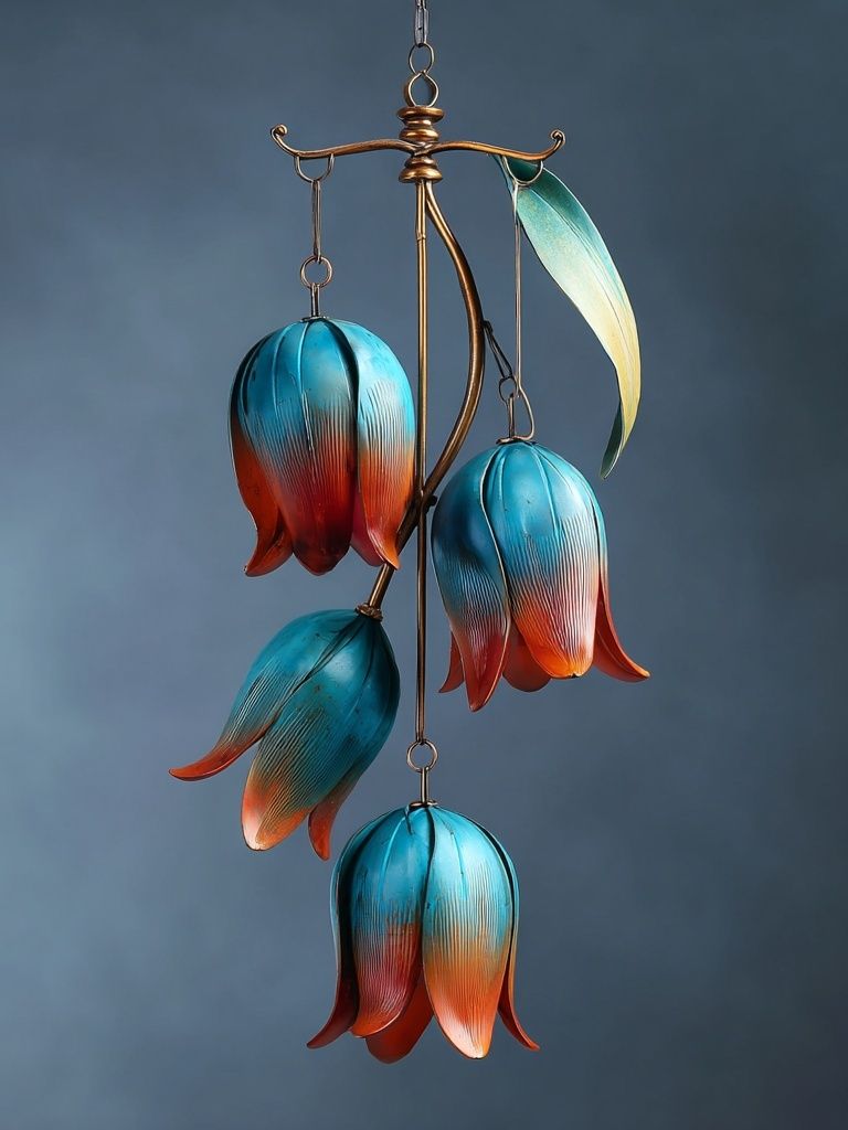 Hanging Tulip Sculpture Print. poster — botanical art