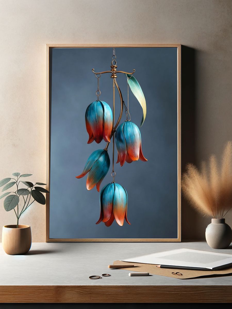 Hanging Tulip Sculpture Print. — room view 2