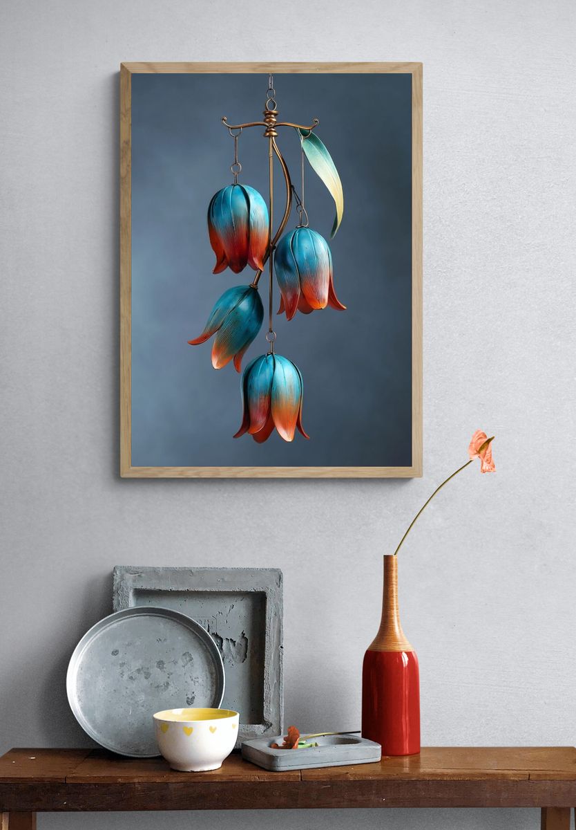 Hanging Tulip Sculpture Print. — room view 3