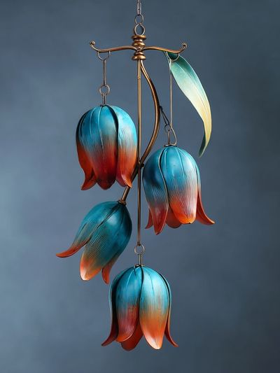 Hanging Tulip Sculpture Print. poster