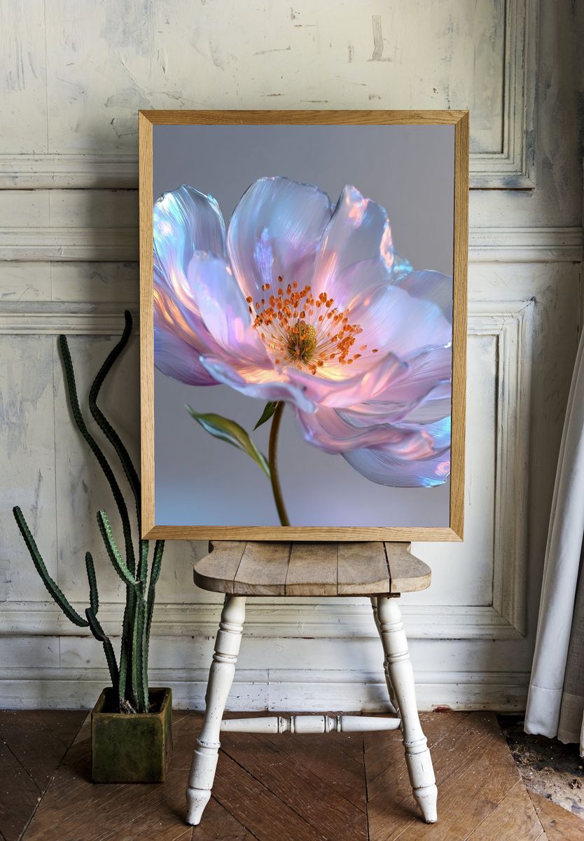 Iridescent Blossom Botanical Print. — room view 1