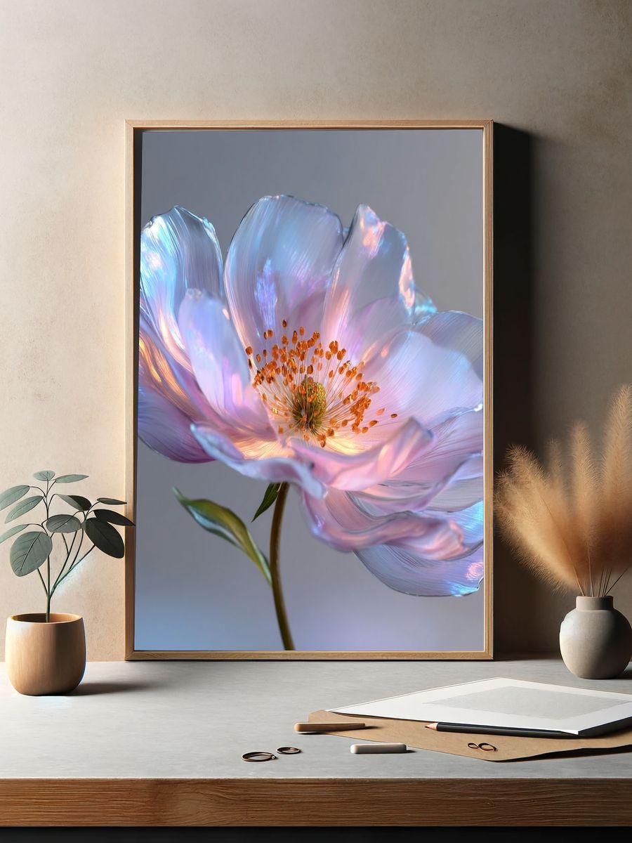Iridescent Blossom Botanical Print. — room view 2
