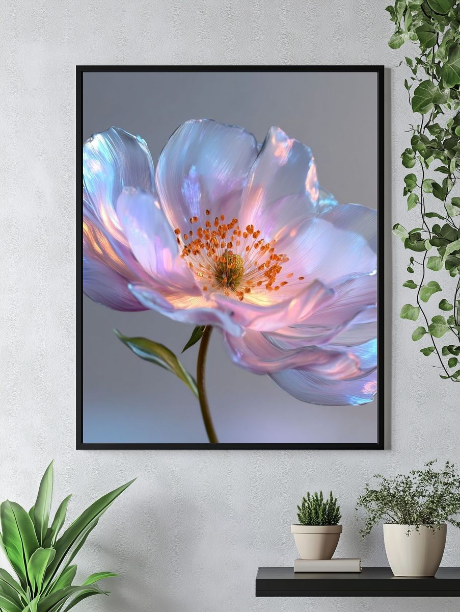 Iridescent Blossom Botanical Print. — room view 4