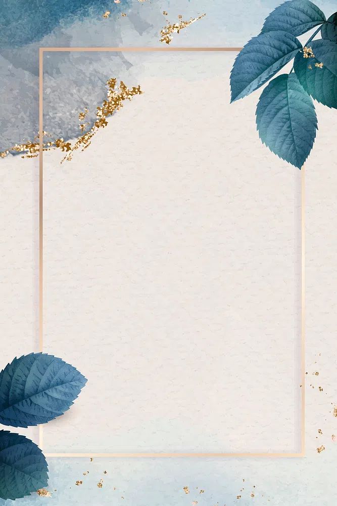 Rectangle gold frame foliage pattern. poster — botanical art