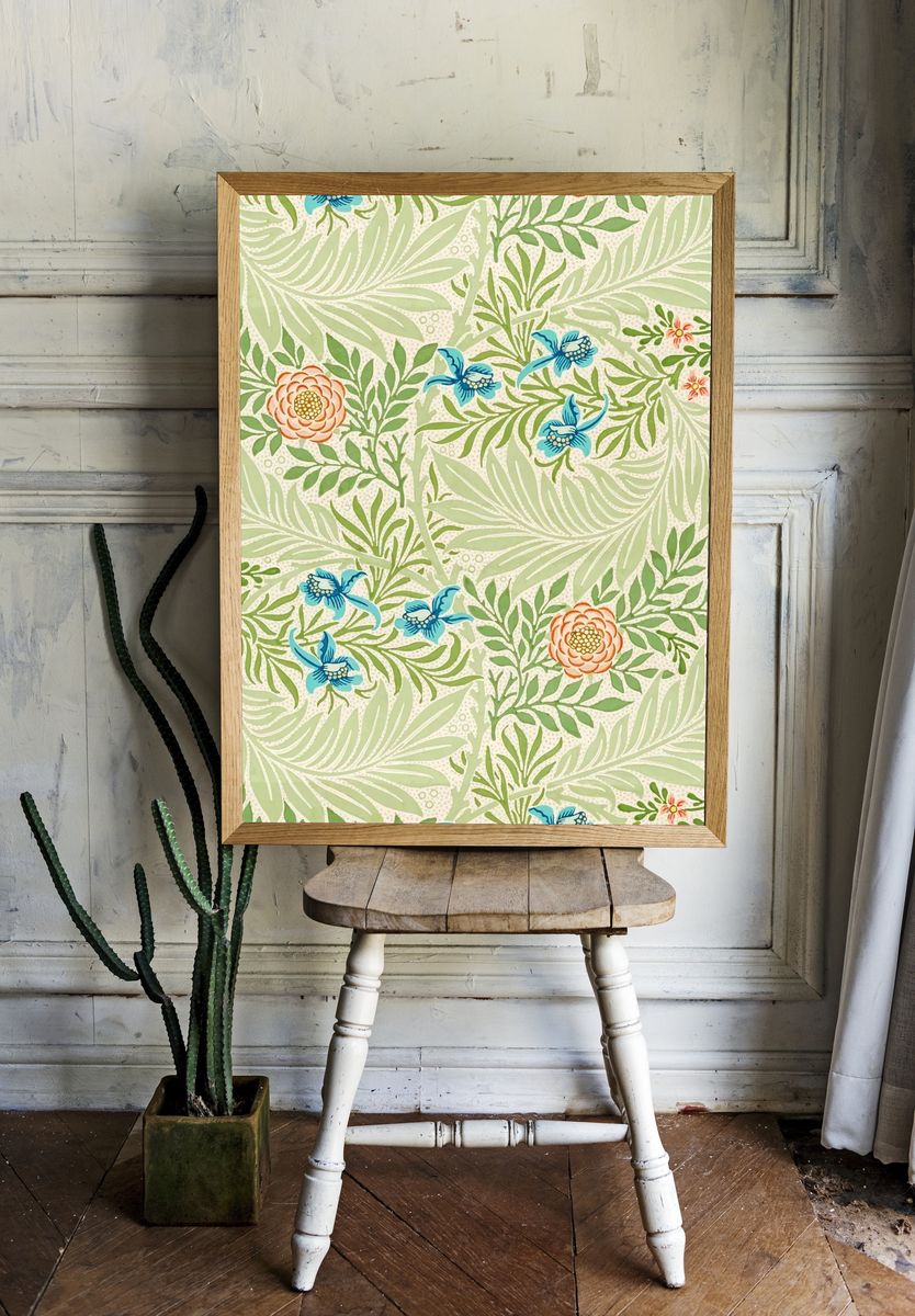 Tropical Floral Pattern Print. — room view 1