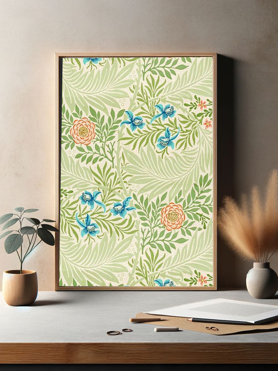 Tropical Floral Pattern Print. — room view 2