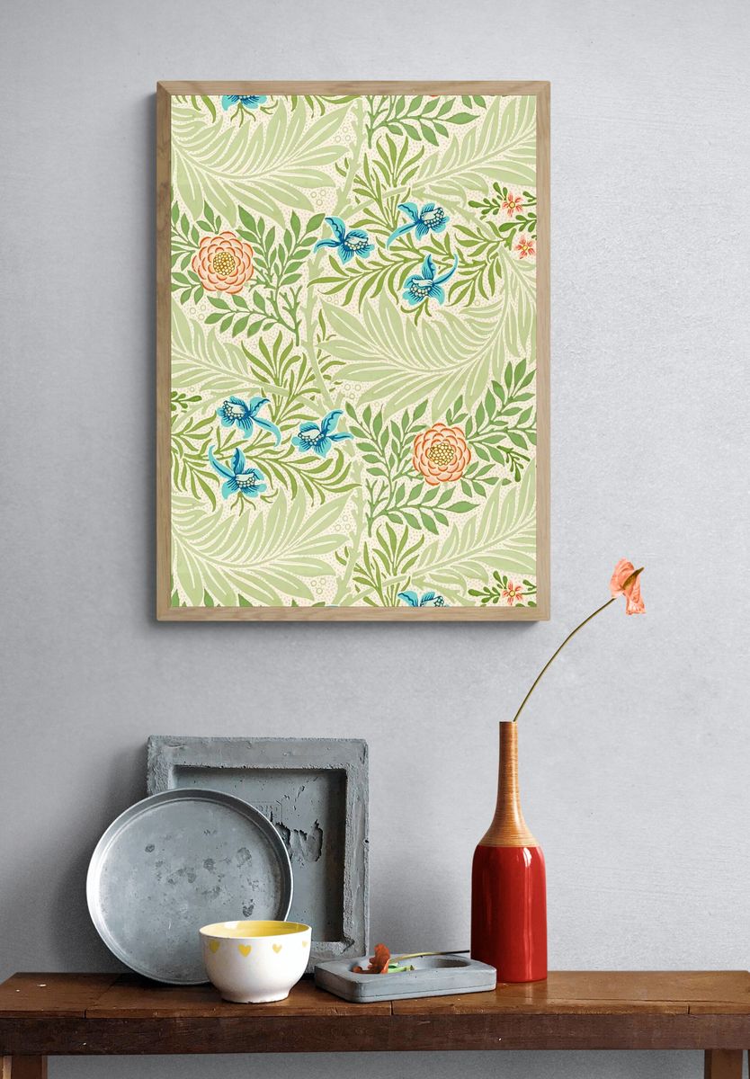 Tropical Floral Pattern Print. — room view 3
