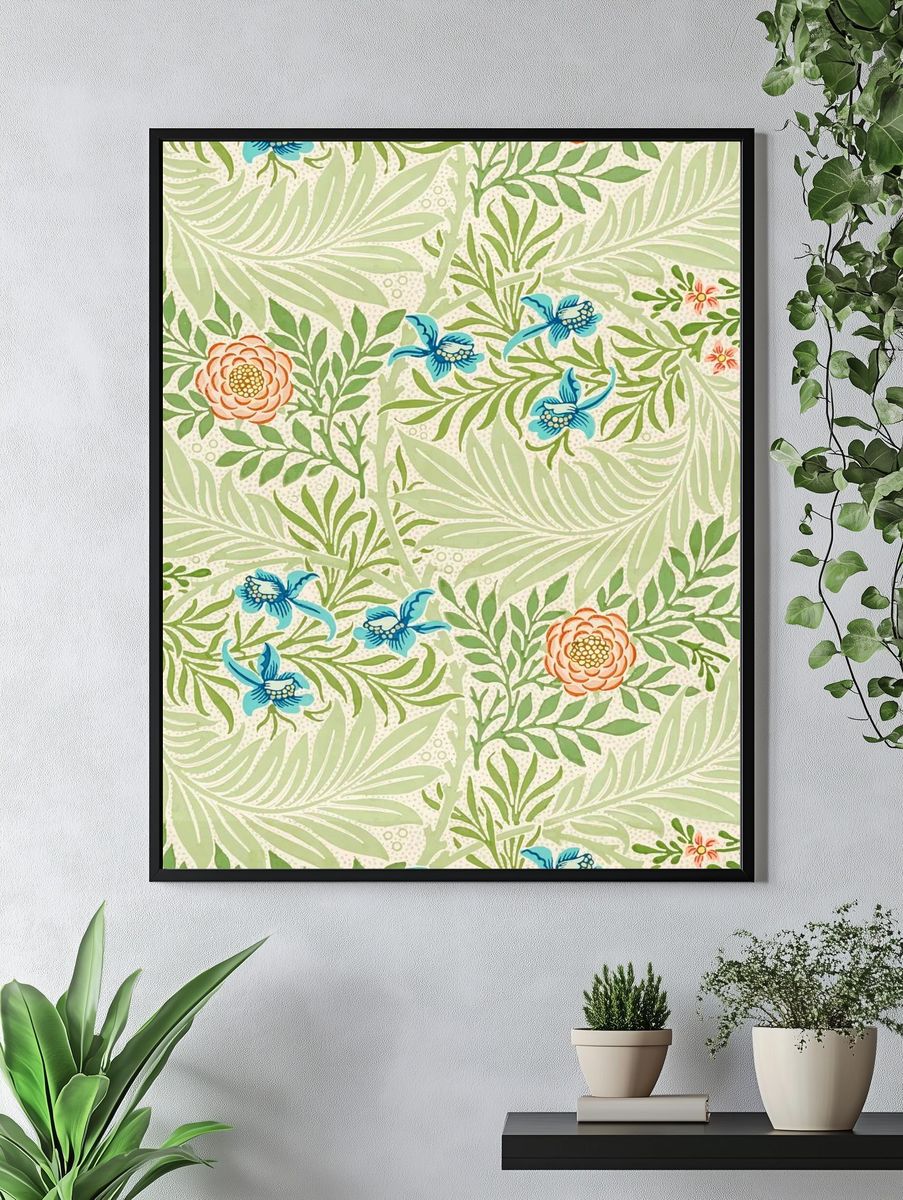 Tropical Floral Pattern Print. — room view 4