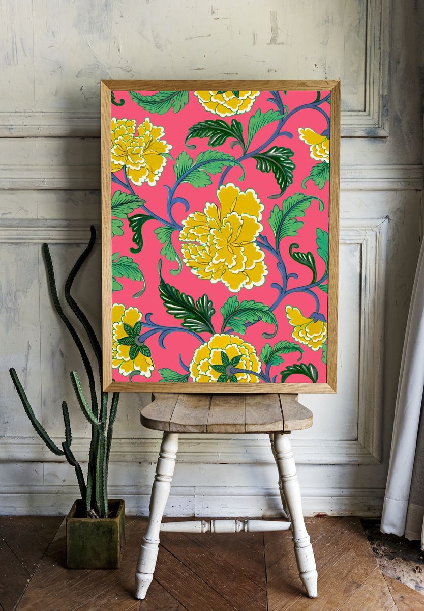 Floral Vine Pattern Print. — room view 1