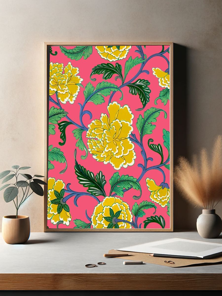Floral Vine Pattern Print. — room view 2