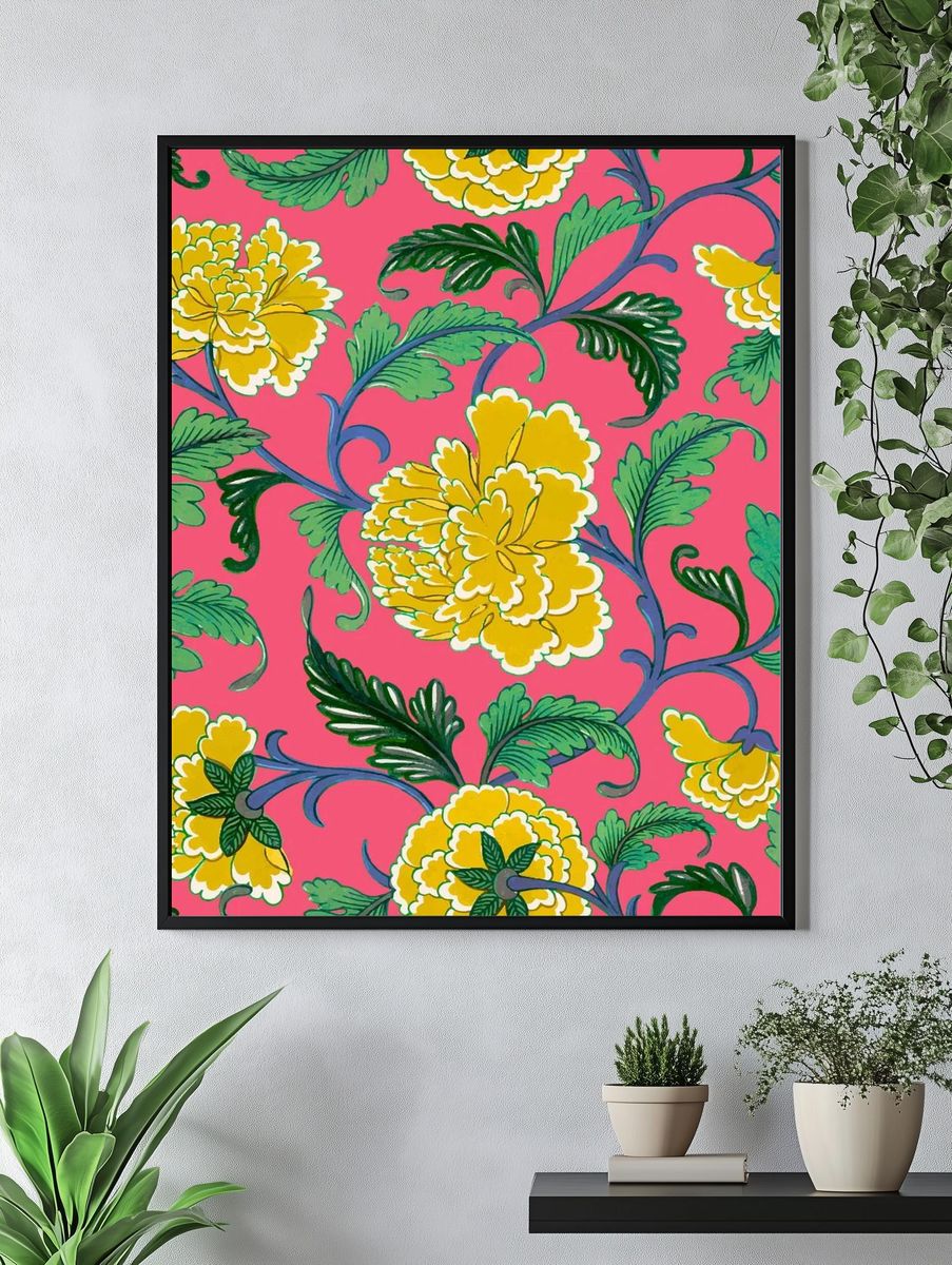 Floral Vine Pattern Print. — room view 4