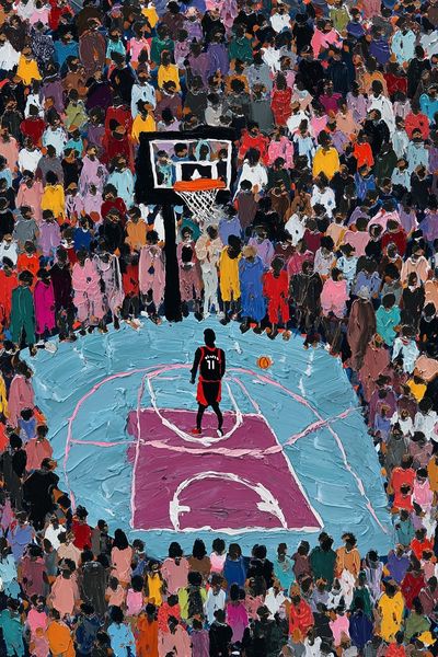 Basketball Player in Crowd — Art Print. poster print