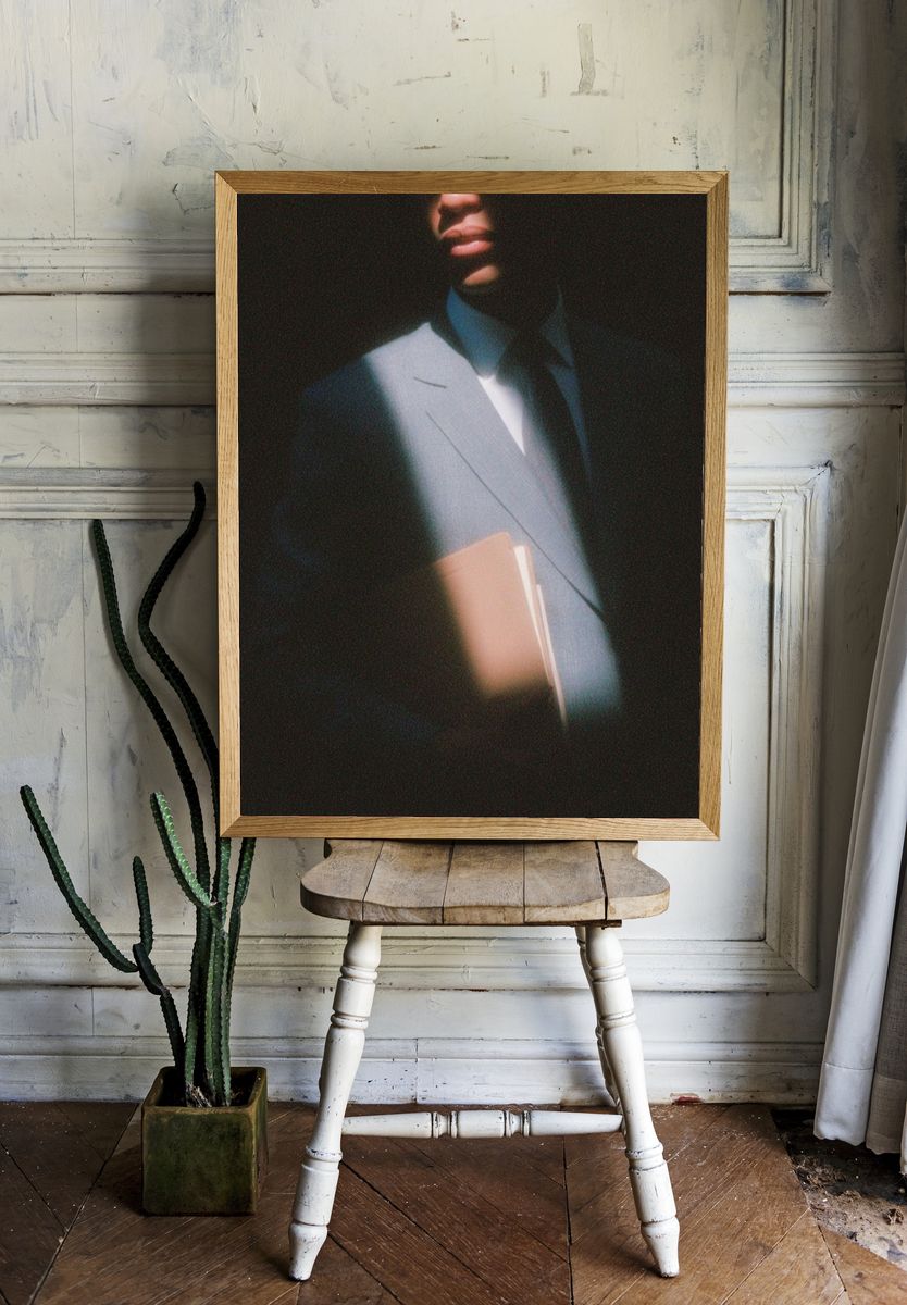 Businessman in Shadow — Photography Print. — room view 1