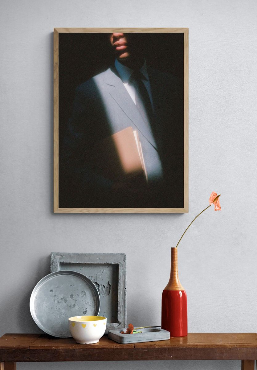 Businessman in Shadow — Photography Print. — room view 3